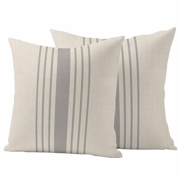 Outdoor Waterproof Pillow Covers Watercolor Grey Striped Line Decorative Throw Pillow Protectors,Pillowcase Cushion Cases for Patio Sofa Garden Couch,16x16in,Pack of 2