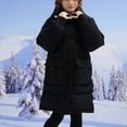 thumbnail image 6 of Otqutp Girls Long Padded Parka Coat Youths Winter Showerproof Thicken Jacket Zip up Fleece Outerwear Down Coat with Pockets, 6 of 6