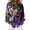 #0364-Purple, variant on Uootdi Mardi Gras Outfit for Women Carnival Print Collared Button Long Sleeve Shirts Lightweight Festive Carnival Parade Wear Outfits Gift