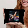 thumbnail image 2 of FCXZI Color Flower Butterfly Print Cosmetic Bags for Women Large Capacity Purse Travel Toiletry Zipper Storage Pouch Black, 2 of 6