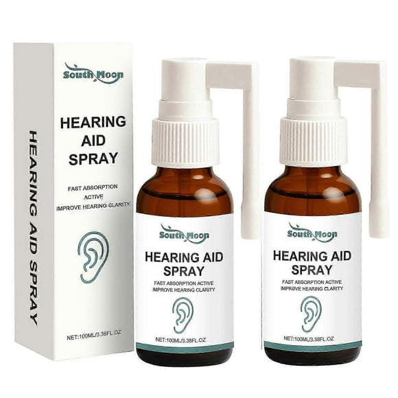 2pcs Hearing Aid Spray Ear Care Spray - Improves Hearing Clarity, Relieves Itching Moisturizes Canal, 100ml