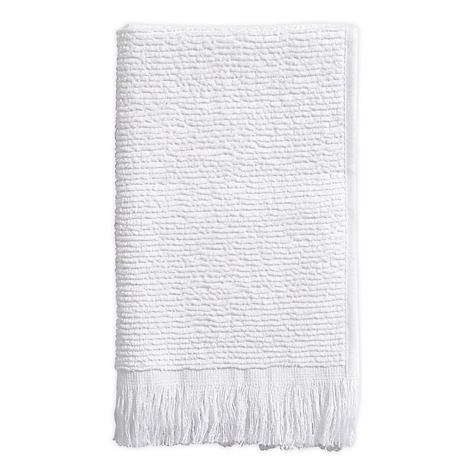 11" W x 19" L 12 Pack White Fringed Cotton Fingertip Towel Size 