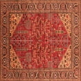 thumbnail image 1 of Ahgly Company Machine Washable Indoor Square Oriental Orange Industrial Area Rugs, 6' Square, 1 of 4