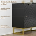 thumbnail image 4 of BeesClover Buffet Moderne de 31,5 Po avec Rangement, Armoire de Rangement d'Accent en Bois avec Portes en Chevrons et Tablette, Crédence Console pour Salle à Manger, Salon, Entrée, 4 of 8