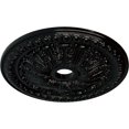 thumbnail image 3 of Ekena Millwork 27 7/8"OD x 3 7/8"ID x 2 1/2"P Tomango Egg & Dart Ceiling Medallion (Fits Canopies up to 6 3/4"), Hand-Painted Black Pearl, 3 of 6
