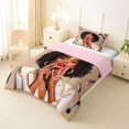 thumbnail image 2 of Castle Fairy Glam Black Woman Twin Comforter Sets 2pcs,Makeup Print Bedding Set,Brown Pink,Grey Reversible,1 Comforter and 1 Pillowcase, 2 of 6