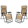 thumbnail image 1 of Caravan Canopy Infinity Zero Gravity Steel Frame Patio Deck Chair, Beige (Pair), 1 of 9