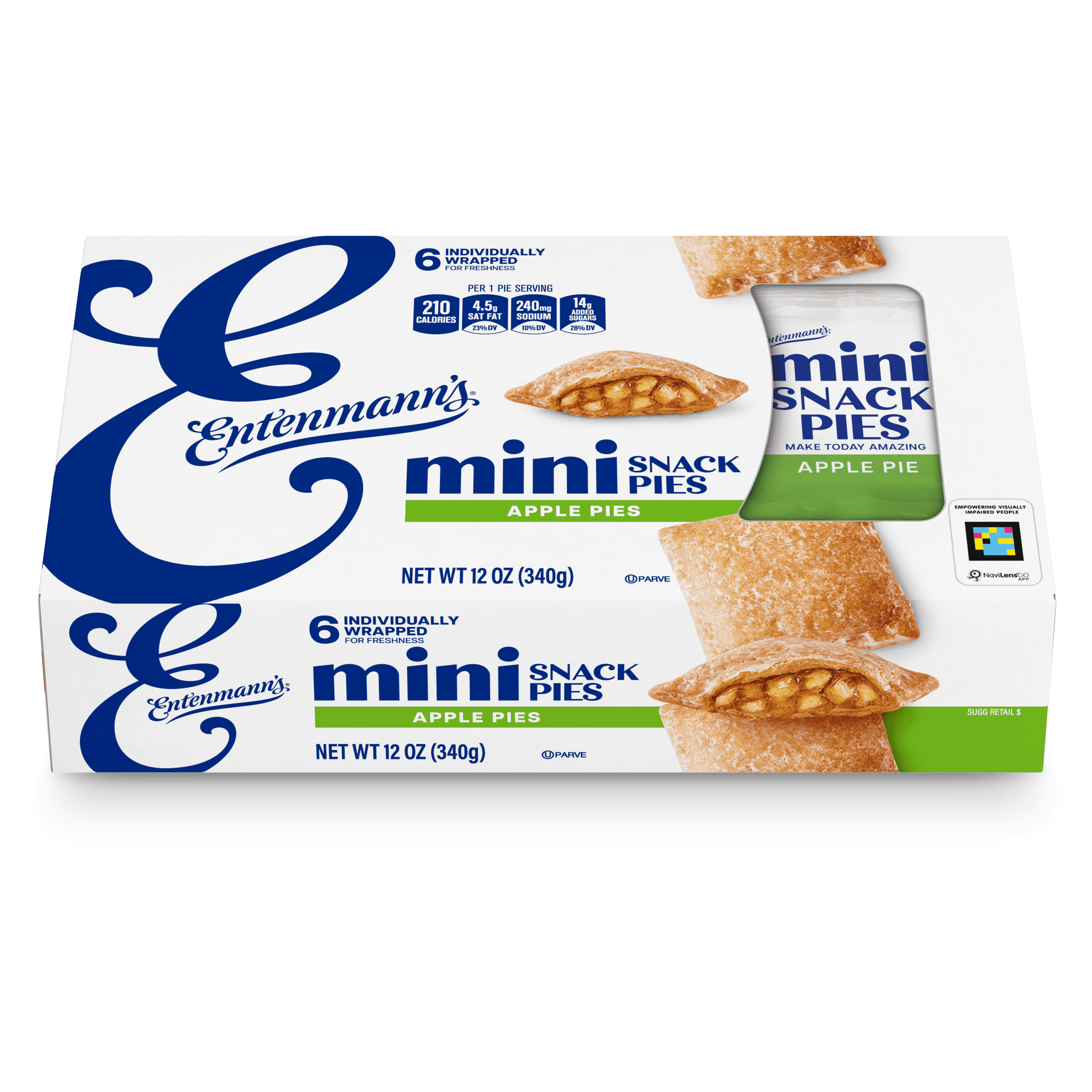 Entenmann's Apple Snack Pies, 6 Count, Mini Pies, 12 oz (2 Boxes Offer)