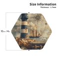 thumbnail image 2 of Fuzoiu Vintage Nautical Lighthouse Print Leather Coasters Set,Drink Coasters Set of 4,for Tabletop Protection, Durable PVC Coasters,Home Décor and Housewarming Gift-Hexagon, 2 of 6