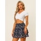 thumbnail image 2 of Minifalda Floral Tipo Patinadora Con Cintura Elástica Y Dobladillo Con Volantes En Capas Para Mujer Azul Oscuro XL, 2 of 6