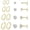 Style 4, variant on 11 Pairs 316L Stainless Steel Hoop Earrings Cubic Zirconia Stud Earrings for Women Men