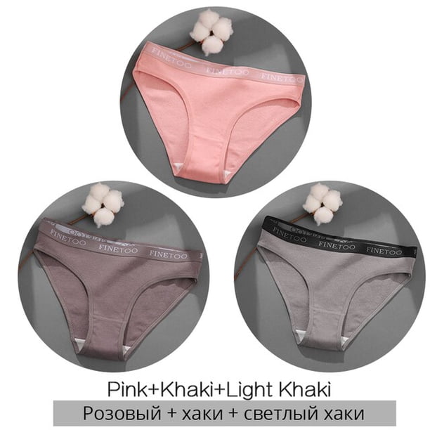 Calzoncillos de algodón FINETOO para mujer, bragas sexis para mujer, bragas de Color sólido, ropa interior íntima para mujer, M-2XL, 3 unids/set Tan Jianjun unisex