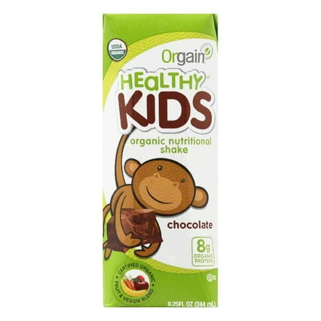 Orgain Healthy Kids Organic Nutritional Shake Chocolate, 8.25 FL OZ