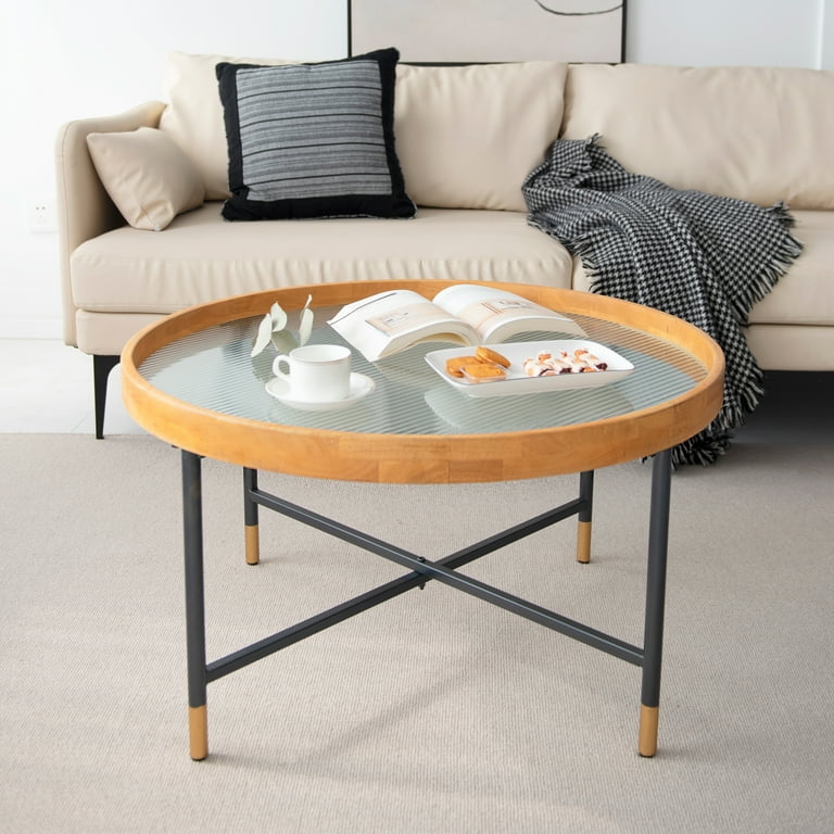 Farmhouse glass deals coffee table