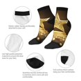 thumbnail image 5 of Fuzoiu Golden Glitter And Light Print Adult Socks, Crew Moisture-wicking Socks, Unisex Cushion Crew Socks,Casual Sports Ankle Socks, 5 of 7