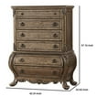 thumbnail image 5 of Six Drawer Chest With Antique Handles & Scrolled Legs, Vintage Oak Finish, 5 of 6