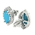 thumbnail image 2 of Clara Pucci 3.8Ct Turquoise Marquise Cut VVS1 Screw Back Stud 18k Solid hypoallergenic Gold Designer Earrings For December, 2 of 7