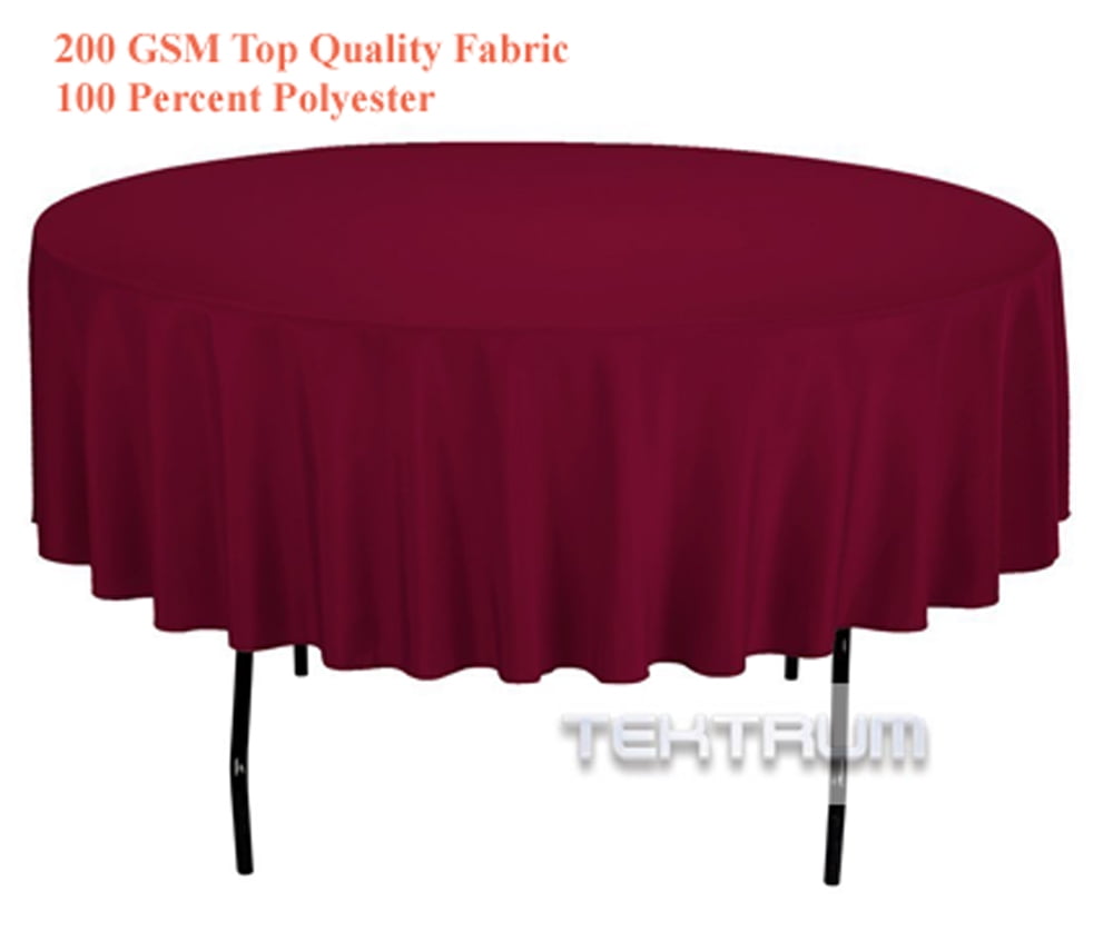 TEKTRUM 90 INCH ROUND POLYESTER TABLECLOTH - BURGUNDY COLOR - Walmart.com