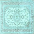 thumbnail image 1 of Ahgly Company Indoor Square Medallion Light Blue Traditional Area Rugs, 7' Square, 1 of 4