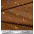 thumbnail image 2 of Soimoi Brown Velvet Fabric Dot & Floral Artistic Print Fabric by Yard 58 Inch Wide, 2 of 5