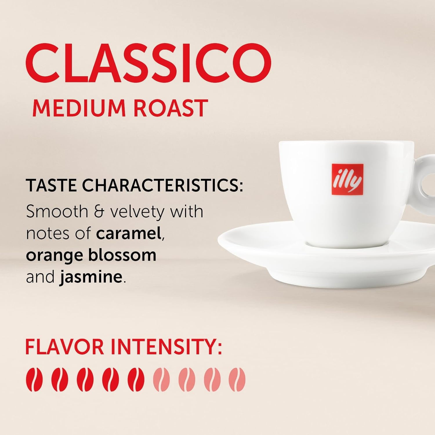 illy Ground Espresso Coffee, Classico Medium Roast, 100% Arabica, 8.8 oz, 6 Pack