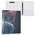 thumbnail image 3 of Butterfly Blue Lines 3 Ring Binders 1.5 inch Hardcover File Folders with Interior Pockets A4 Size Organizer for School Office Hospital, 3 of 8