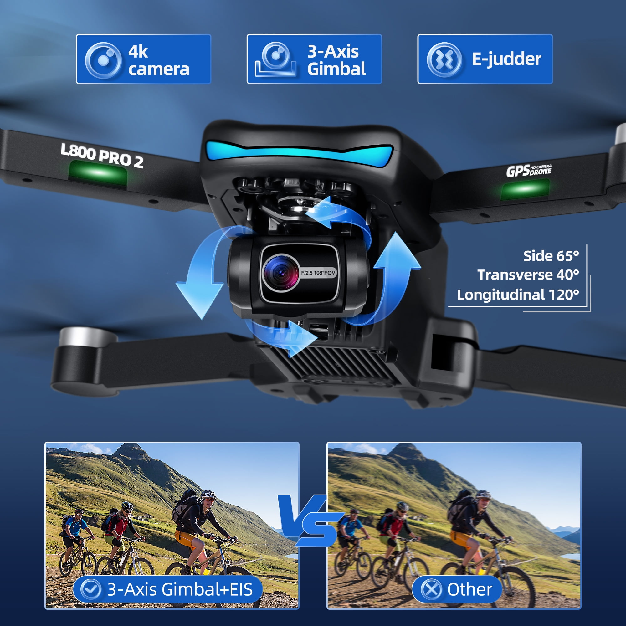 Drone Professionnel 5G 8K HD Duo Caméra Wifi FPV Evite les