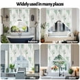thumbnail image 5 of Swag Curtains Valances for Windows, Green Watercolor Eucalyptus Leaf Short Kitchen Window Curtains Over Sink, Golden White Cafe Curtains Panel Set Of 2,Rod Pocket, 36 Inches Length, 5 of 8