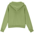 thumbnail image 6 of idosla Girls Cropped Hoodies with Thumb Hole Pocket Fleece Lined Zip Up Jacket Active Workout Hooded Sweatshirts (Green, 7-8 Years）, 6 of 6