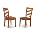 thumbnail image 2 of East West Furniture Dublin Dining Table and Ladder Back Chairs in Saddle Brown, 2 of 4