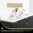 thumbnail image 6 of Cadiz 84" Double Fir Wood Black Vanity with Lightning White Composite & Mirror, 6 of 16