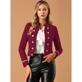 thumbnail image 3 of Chaqueta informal Allegra K Steampunk vintage de los años 60 para mujer borgoña L, 3 of 6