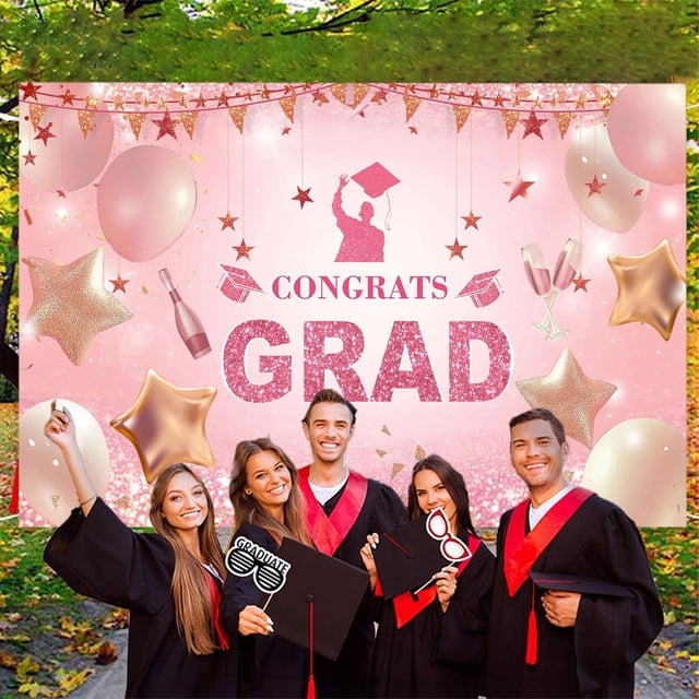 Vrorvz Graduation Photo Polyester Long Lasting Large Background for Parties Events Wrinkle Resistant Easy Storage Suit for Class of Celebrations and Decorations