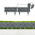 thumbnail image 6 of Brick Effect Garden FenceFlower Bed Border Detachable Splicing Garden Fence Simulation Bricks Fencing Panels Garden Edging Decoration 4 Pieces Grey., 6 of 8
