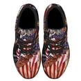 thumbnail image 2 of American flag Pit Bull Terrier Wrapped In Glory American flag Shoes Sneakers for Women Men Black Size 11, 2 of 7