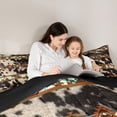 thumbnail image 5 of Erosebridal Cowhide Quilt Brown Highland Cow Print Full Comforter Set,Western Bedding Set Exotic Aztec Duvet Insert,Farmhouse Wild Animals Longhorn Skin Room Decor Cowboys Gifts for Men, 5 of 7