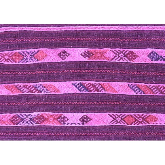 Ahgly Company Indoor Rectangle Abstract Purple Contemporary Area Rugs, 7' x 10'
