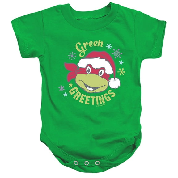 Teenage Mutant Ninja Turtles Green Greetings For Christmas Unisex Infant Snap Suit for Baby