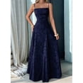 thumbnail image 6 of Women'S Maxi Dress Jacquard Formal Evening Gown Elegant Wedding Guest Party Dress Dark Blue XL, 6 of 7