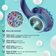 thumbnail image 2 of Auriculares inalámbricos FFZ Kids K21 con micrófono LED azul marino, 2 of 6