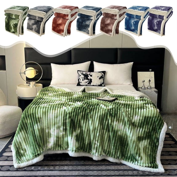 TTJ Double-Layer Thick Lambswool Plush Blanket 59.1x39.4 in Heavy Warm Sherpa Fleece Nap Throw Soft Insulated Sofa Bed Blanket Machine Washable Winter Throw
