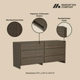 thumbnail image 4 of Linda Commode Moderne Double Grand de 72 Pouces en Noyer Brun (6 Tiroirs), 4 of 7