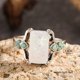 thumbnail image 2 of 1pc Elegant Square White Opal Ring with Antique Silver Finish, 2 of 4