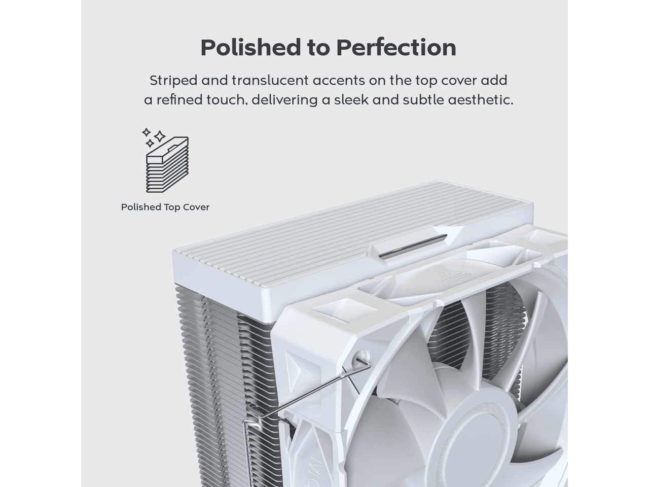 MONTECH NX400 - CPU Air Cooler, Single Tower, 4 Advanced Heat Pipes, 52-fin Heat Sink, E28, 120mm FDB Static Pressure Fan, 28mm Fan Thickness, Corner-cover Footpads, Polished Top Cover - White