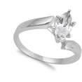 thumbnail image 4 of CHOOSE YOUR COLOR Clear CZ Solitaire Marquise Ring 925 Sterling Silver Band White Female Size 6, 4 of 4