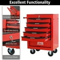 thumbnail image 5 of NIGSQJB 30.5"H Rolling Tool Chest Cart with 6 Drawers, 7 Small Tool Boxes Organizers, Lockable Tool Cabinet Storage with Wheels for Garage, Warehouse,Workshop, Repair Shop, DIY, Red, 5 of 12