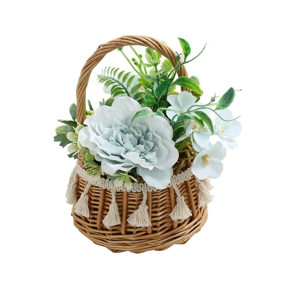 Home Decoration Rattan Pot Flower Elegant Willow Wicker Diy Baskets Durable Artificial Flowers Basket