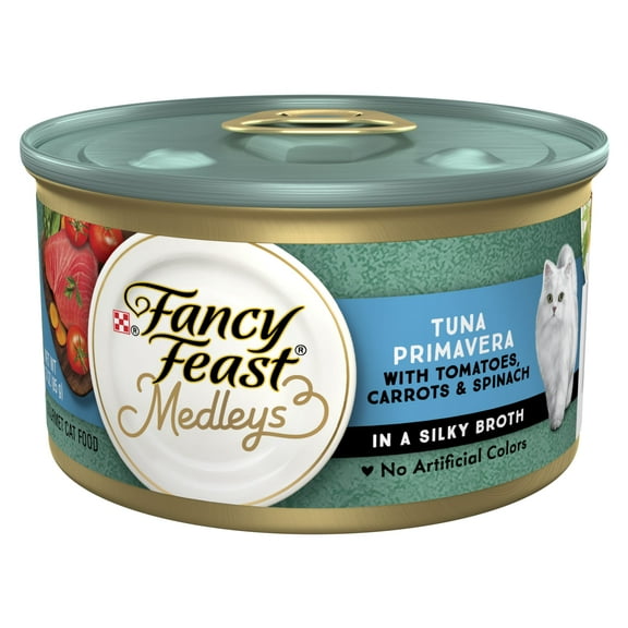 Purina Fancy Feast Medleys Food, Wet Cat Food, Tuna Primavera & Spinach, 3 oz Can
