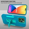 thumbnail image 6 of CoverON For Apple iPhone 14 Pro Max Phone Case, Military Grade Heavy Duty Full Body Kickstand Cover, Turquoise, 6 of 9