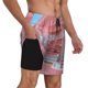 thumbnail image 2 of Balery Pastel Pink Beach Cafe Bañador para hombre, shorts de playa de secado rápido con entrepierna y forro de compresión-X-Large, 2 of 6